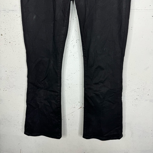 7 For All Mankind Waxed Mid Rise Flare Coated Jeans Black 27 - Picture 7 of 11